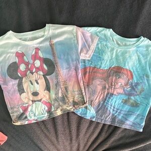 Disney Kids Pajama Tops - Minnie Mouse and Ariel in Pink and Blue